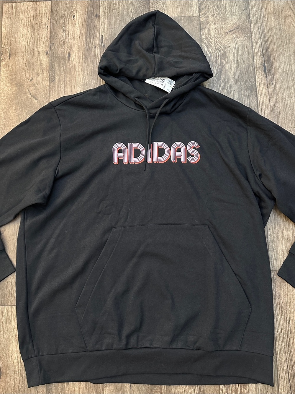 Adidas Fleece Big & Tall Pullover Sweatshirt Hoodie Men’s Size 4XLT Black
